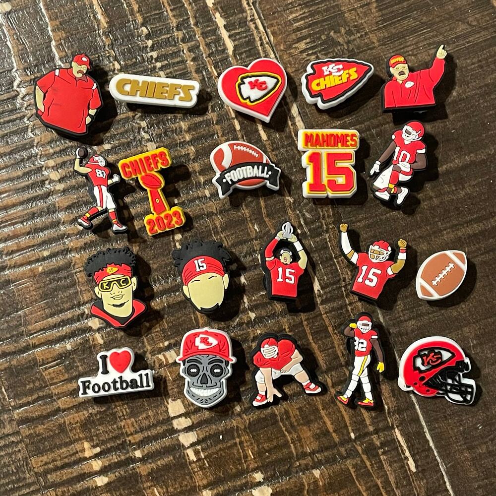 20 Piece Kansas City Chiefs Jibbitz for Crocs